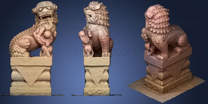 3D model Chinese lion statue (STL)